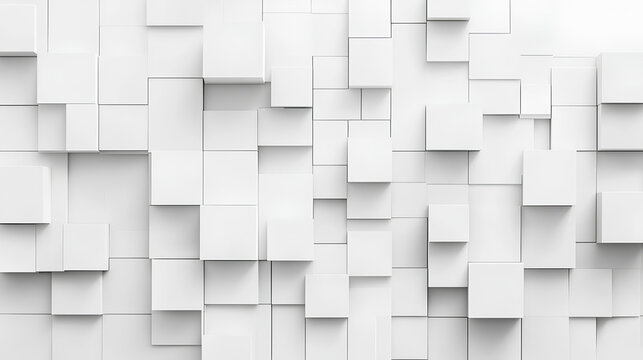 white digital pixel squares art, isolated geometric overlay