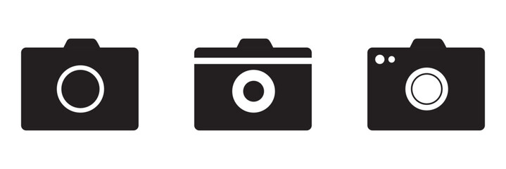 camera icon set illustration on a white background