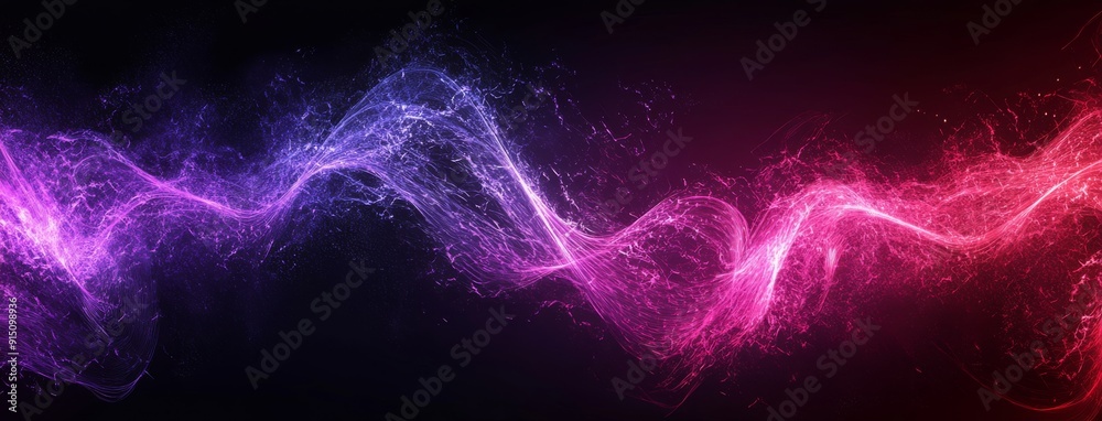 Poster background equalizer with music waves on an abstract background. 3d rendering of the equalizer.