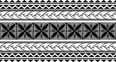 Polynesian pattern tribal tattoo border. Tribal tattoo geometric fore arm samoan band.Tattoo eps forearm samoan sleeve bracelet.Fabric seamless isolated hawaiian pattern on white background.