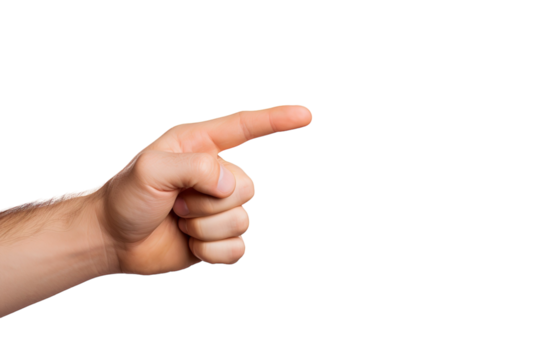 Gesture of Direction Indicating Forward Motion With Intent on a Bright Background on Transparent PNG Background.