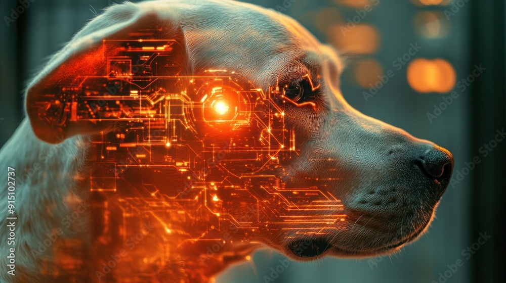 Wall mural cybernetic dog: a glimpse into the future