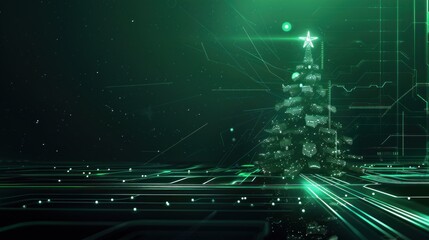 Digital Christmas Tree on Circuit Board