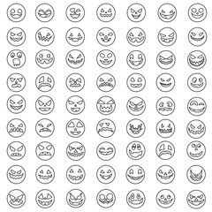Halloween face icon vector. Scary face illustration sign. Funny Face symbol. Pumpkin face logo.