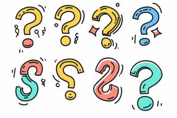 Question mark icon, quiz symbol, interrogation sign, simple rebus silhouette, questions emblem, faq set