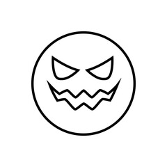 Halloween face icon vector. Scary face illustration sign. Funny Face symbol. Pumpkin face logo.