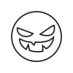 Halloween face icon vector. Scary face illustration sign. Funny Face symbol. Pumpkin face logo.