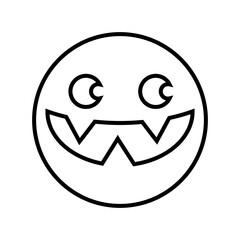 Halloween face icon vector. Scary face illustration sign. Funny Face symbol. Pumpkin face logo.