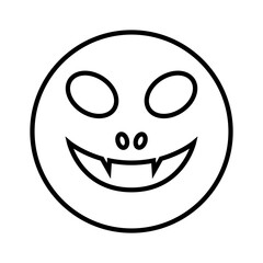 Halloween face icon vector. Scary face illustration sign. Funny Face symbol. Pumpkin face logo.