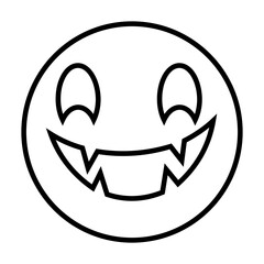 Halloween face icon vector. Scary face illustration sign. Funny Face symbol. Pumpkin face logo.