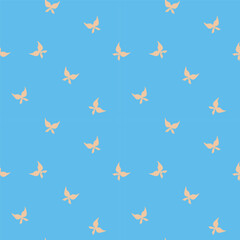 seamless blue pattern with yellow butterflies