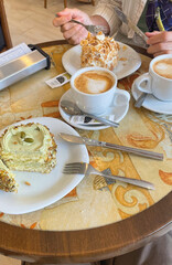 breakfast with coffee in cafes