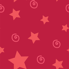 pink seamless pattern with stars and squiggle