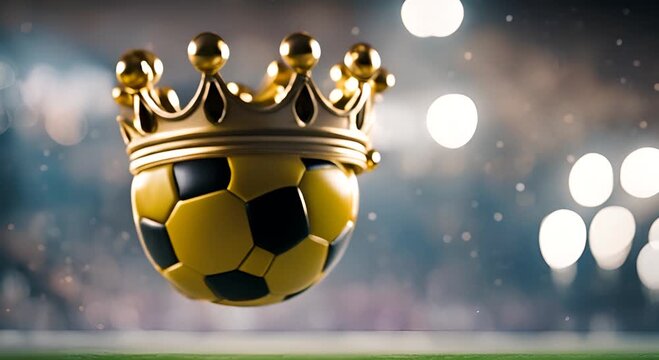 Soccer ball in a crown.