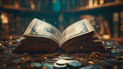 Stack of Money Like a Book.