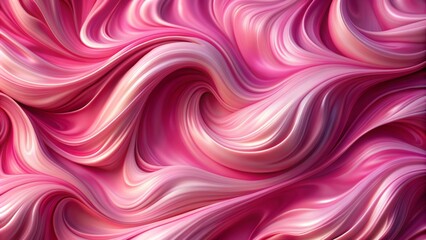 Obraz premium Abstract Pink Swirling Liquid - 3D Rendered, Fluid, Dynamic, Gradient, Flowing, Design, Background