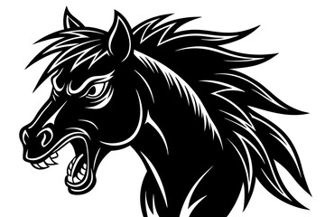 Angry Horse Illustration | Fierce Equine Artwork