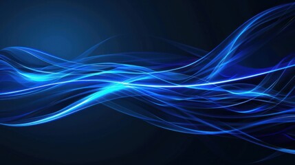 Naklejka premium Abstract Blue Waves on a Dark Background