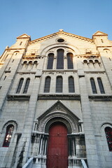 Fototapeta premium Facade of the Basilica of the Sacred Heart in Paris in France