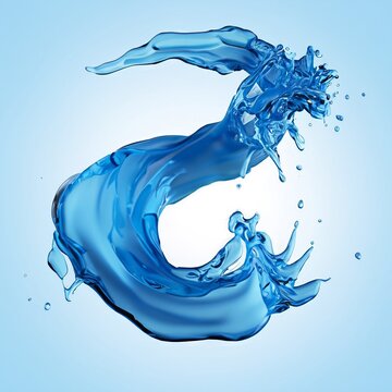 recommend clip art: 3d render, blue wave, water wave splash clipart isolated background. Natural splashing liquid shape