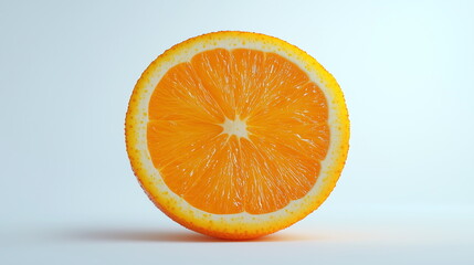 slice of orange fruit on white background