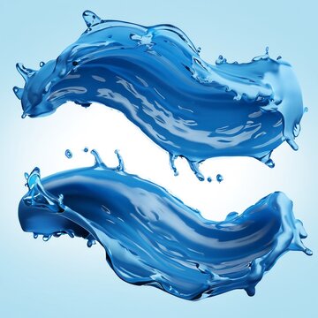 recommend clip art: 3d render, blue wave, water wave splash clipart isolated background. Natural splashing liquid shape