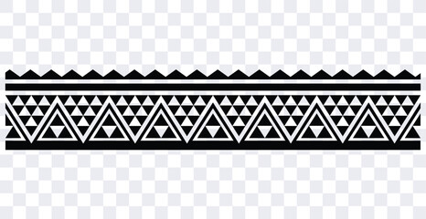 Polynesian tattoo tribal band design. Samoan tattoo tribal border. Decorative seamless pattern.