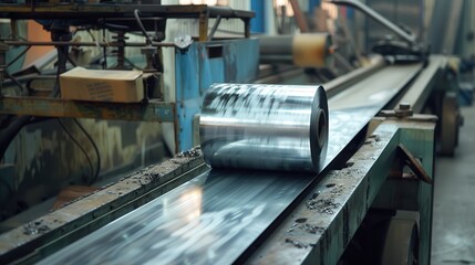 Cold Rolled Steel Production Process: Sheet Rolling on Machine in Factory