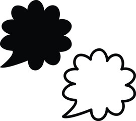  Cute vector speech bubble set, Hand drawn set of speech bubbles with handwritten for book, card, business, poster design. Vector illustration design for fashion fabrics, textile graphics.