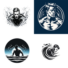 Swim logo design vector illustration