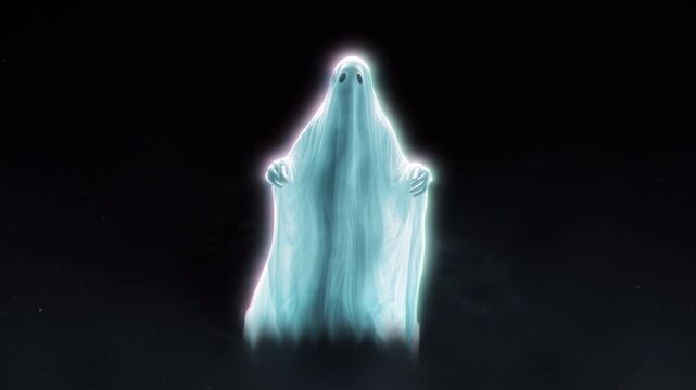 Spooky Halloween haunted ghost animation loop with alpha channel 4k resolution