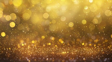 Golden Glitter Background with Bokeh Effect