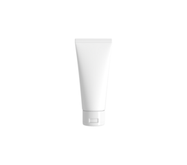 white plastic cosmetic tube bottle isolated