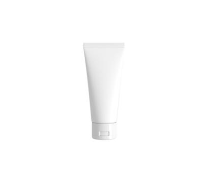 white plastic cosmetic tube bottle isolated