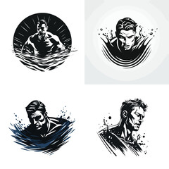 Swim logo design vector illustration