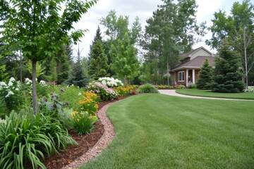 Fototapeta premium landscape exposure in yard landscaping