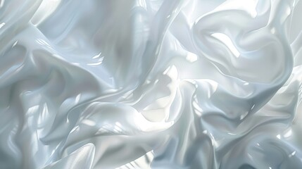 Obraz premium Soft, white fabric creates gentle waves and highlights intricate textures illuminated by natural light