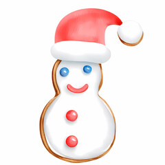 Christmas Gingerbread watercolor on white background, generated ai