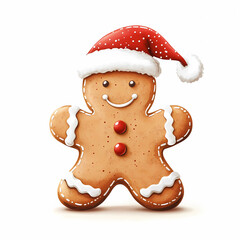 Christmas Gingerbread on white background, generated ai