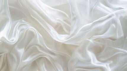 Obraz premium Delicate white fabric cascades softly, showcasing its smooth texture and graceful folds
