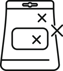 Obraz premium Line drawing of a vacuum sealed bag with xs marking where the air has been removed