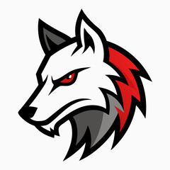 A head of angry wolf art vector illustration