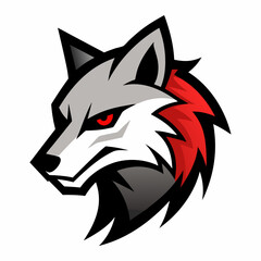 A head of angry wolf art vector illustration