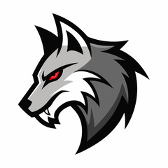 A head of angry wolf art vector illustration
