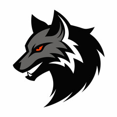 A head of angry wolf art vector illustration