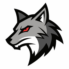 A head of angry wolf art vector illustration
