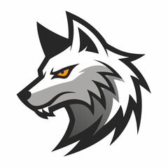 A head of angry wolf art vector illustration