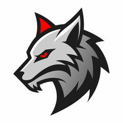 A head of angry wolf art vector illustration