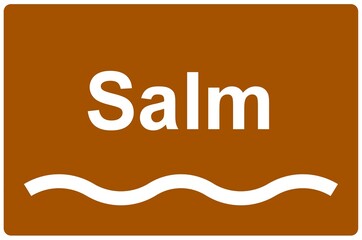 Illustration eines Namensschildes für den Fluss 