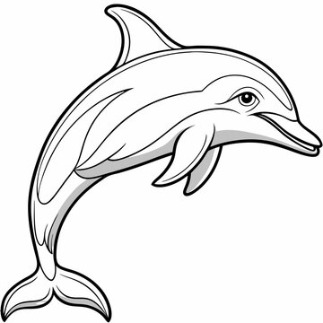 recommend clip art: A Dolphin line art vector